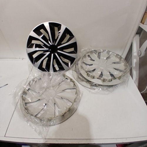 4PK ABX UNIVERSAL FIT STYLISH HUBCAP WHEEL COVERS - 16" - BLACK (MODEL: ‎ABX123) image 2