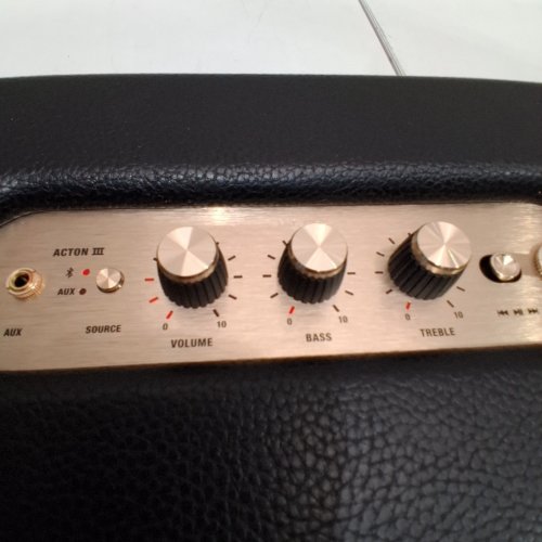 MARSHALL ACTON III BLUETOOTH HOME SPEAKER WITH BASS AND TREBLE CONTROLS - 3.5 MM AUX INPUT - BLACK / GREY / GOLD (MODEL: ACTION III) image 3