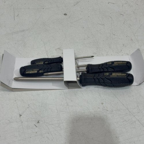 4PC VESSEL ARMOR GRIP CROSS POINT SCREWDRIVER SET image 3