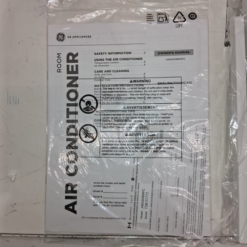 GE APPLIANCES ELECTRONIC WINDOW AIR CONDITIONER - 5,000 BTU - 150SQ.FT - WHITE (MODEL: AWAS05BWFC) image 7