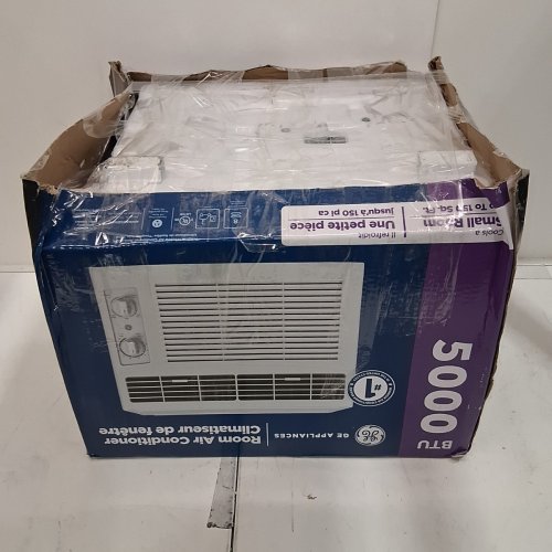 GE APPLIANCES ELECTRONIC WINDOW AIR CONDITIONER - 5,000 BTU - 150SQ.FT - WHITE (MODEL: AWAS05BWFC) image 9
