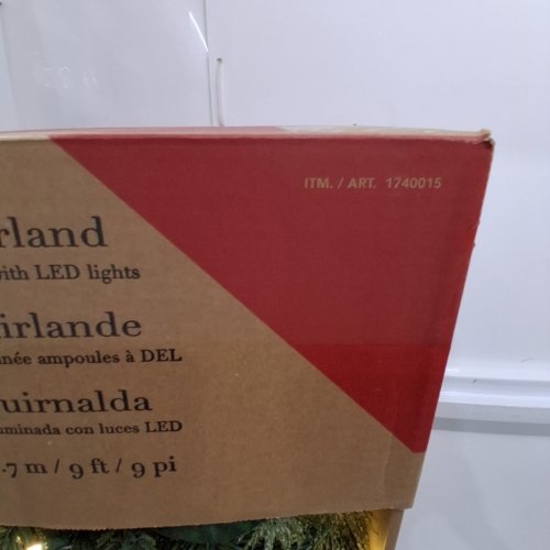PRE-LIT LED CHRISTMAS GARLAND - 9FT - GREEN (ITEM: 1740015) image 2