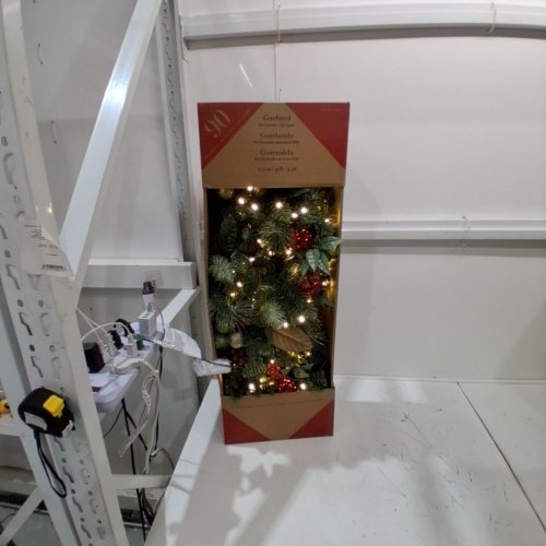 PRE-LIT LED CHRISTMAS GARLAND - 9FT - GREEN (ITEM: 1740015) image 3