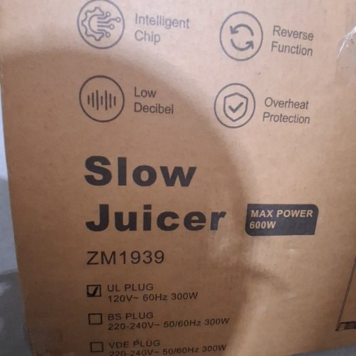 AMZCHEF COLD PRESS SLOW JUICER WITH 6.5" FEED - SILVER/BLACK (MODEL: ZM1939) image 4