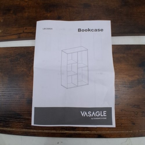 VASAGLE CUSTOS 5 CUBE BOOKSHELF - 9.5" X 20" X 31.5" - BROWN (MODEL: LBC025X01V1) image 5