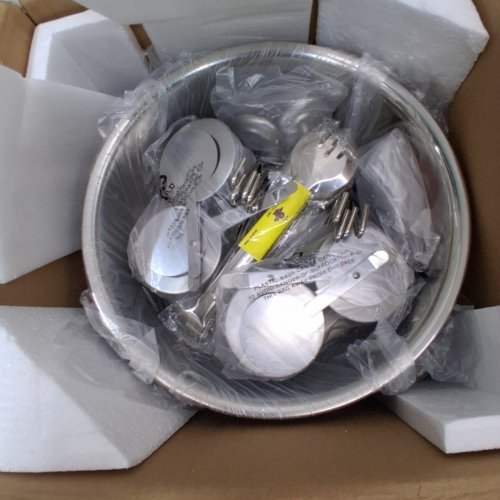 4PK ROUND STAINLESS STEEL CHAFING BUFFET DISH SET - 6QT - SILVER (MODEL: JZYYXCL5LGG4) image 3