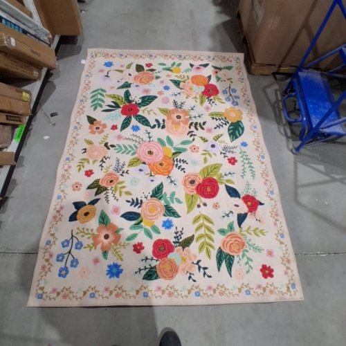 FLORAL RUG - 5FT X 7FT- PINK MULTICOLOR image 2