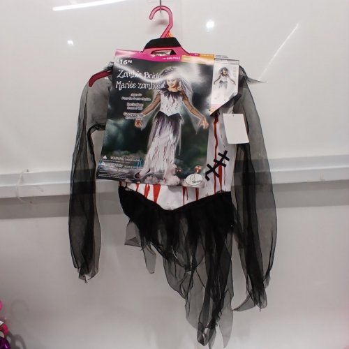 2PC GIRL'S SEASONS ZOMBIE BRIDE COSTUME - MEDIUM (8-10) - WHITE/BLACK/RED (STYLE: Y50280-M) image 3