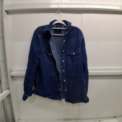 MEN'S DENIM & FLOWER BY RICKY SINGH BUTTON-DOWN WESTERN SHIRT - SMALL - DARK BLUE WASH image 2