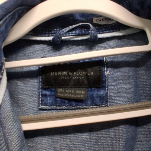 MEN'S DENIM & FLOWER BY RICKY SINGH BUTTON-DOWN WESTERN SHIRT - SMALL - DARK BLUE WASH image 3