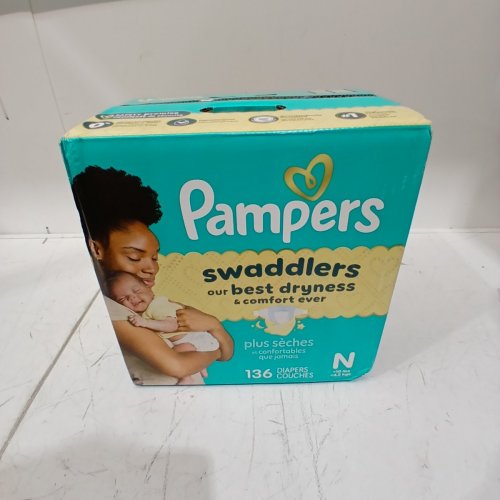 136PK PAMPERS SWADDLERS DIAPERS - NEWBORN SIZE image 2