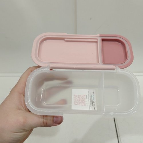 MELII SNACK & DIP CONTAINER - 10 OZ - PINK/CLEAR (MODEL: 60092) image 3
