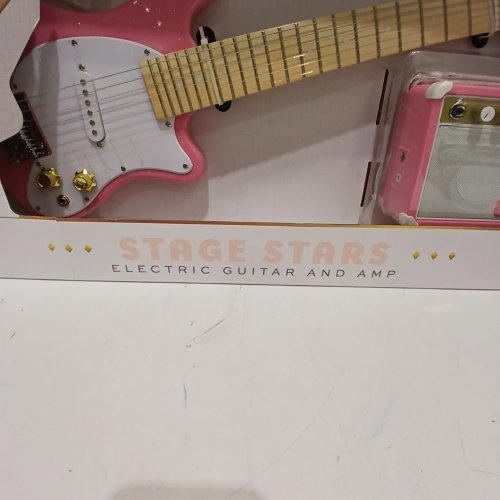 2PC FAO SCHWARZ KIDS ELECTRIC GUITAR AND AMP - PINK (MODEL: STARS) image 2