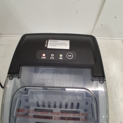 EUHOMY COUNTERTOP ICE MAKER MACHINE WITH HANDLE, BASKET AND SCOOP - MAKES 26LB/DAY - BLACK (MODEL: IM001-BBL-CAEH) image 2