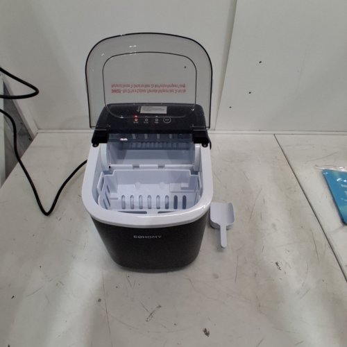 EUHOMY COUNTERTOP ICE MAKER MACHINE WITH HANDLE, BASKET AND SCOOP - MAKES 26LB/DAY - BLACK (MODEL: IM001-BBL-CAEH) image 3