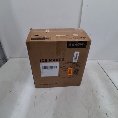 EUHOMY COUNTERTOP ICE MAKER MACHINE WITH HANDLE, BASKET AND SCOOP - MAKES 26LB/DAY - BLACK (MODEL: IM001-BBL-CAEH) image 4