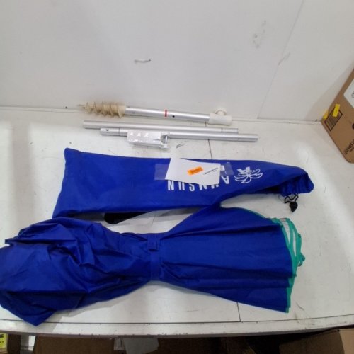 AMMSUN FOLDING TRAVEL BEACH UMBRELLA - 6FT - BLUE image 2