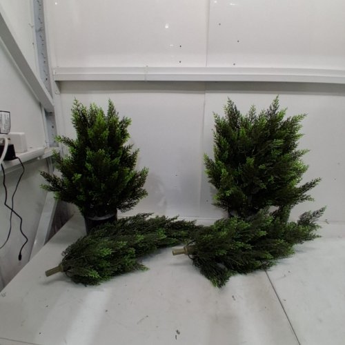 2PK ARTIFICIAL POTTED CEDAR TOPIARY TREES - 4FT - CEDAR GREEN (MODEL: 0102-UJAJ-JS) image 3