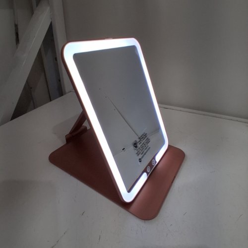 AUXMIR DIMMABLE FOLDABLE MAKEUP MIRROR - 8" X 6" - WHITE - (MODEL: BM-2219) image 2