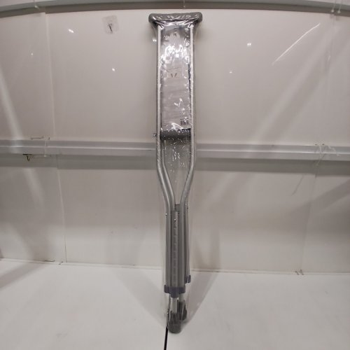 2PK MEDLINE GUARDIAN STANDARD ALUMINUM ADJUSTABLE CRUTCHES - 5.2FT-5.10FT - GREY (MODEL: MDSV80535) image 2