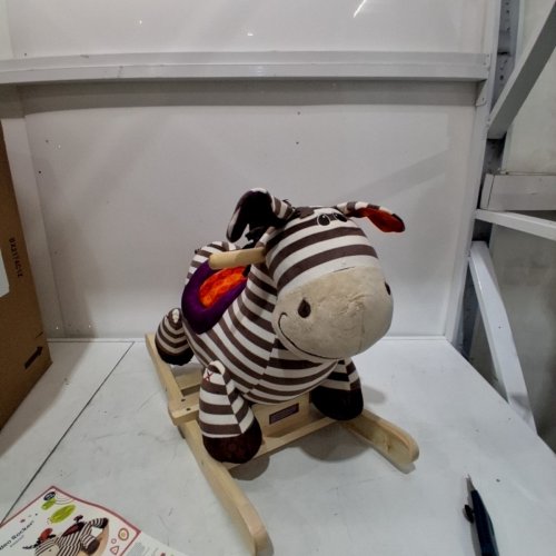 KIDS B.TOYS LARGE PLUSH RIDE ON RODEO ROCKER - 18 MONTHS+ - KAZOO THE ZEBRA image 2
