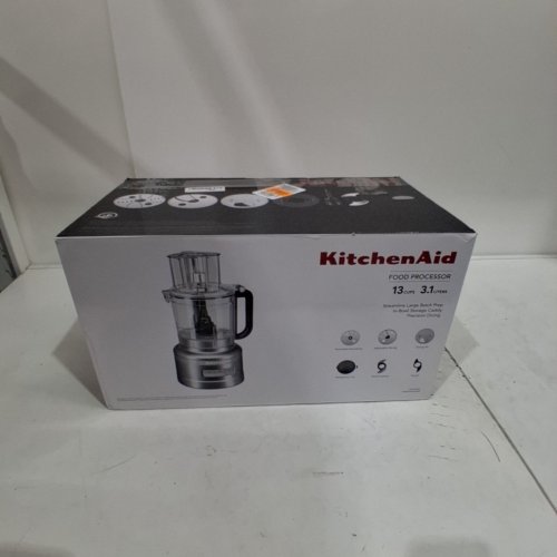 12PC KITCHENAID FOOD PROCESSOR WITH DICING KIT - HOLD 13 CUPS - SILVER (MODEL: KFP1319CU) image 5