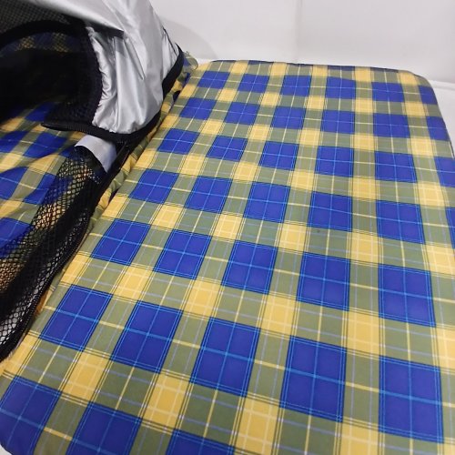 BESTPET 4-WHEEL POSH FOLDING WATERPROOF PORTABLE TRAVEL PET STROLLER WITH CUP HOLDER - 33LBS MAX - YELLOW PLAID (MODEL: BP-S8012T-YELLOW PLAID)) image 3