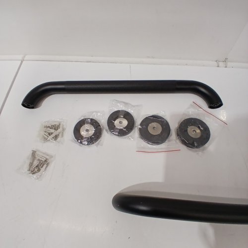 BATHROOM STAINLESS STEEL L-SHAPED SHOWER GRAB BAR & BALANCE BAR - 16" X 16" - BLACK image 3