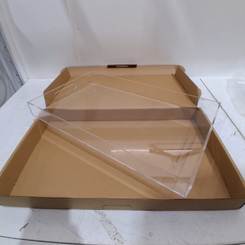 ACRYLIC SERVING TRAY - 12 X 20" - CLEAR image 2