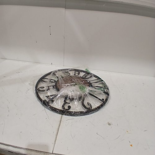 MAXSTAR LARGE RETRO STYLE METAL WOOD NATURE ROUND WALL CLOCK - 20" - BLACK/BROWN image 5