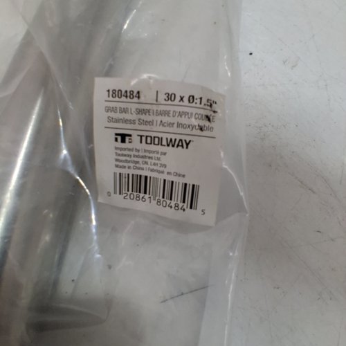 TOOLWAY STREAMWAY L-SHAPE GRAB BAR - 30" X 1.5" - STAINLESS STEEL (MODEL: 180484) image 3