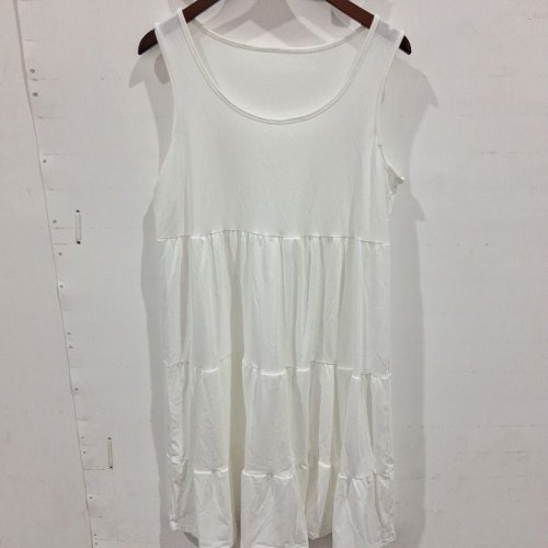 WOMEN'S SLEEVELESS TIERED DRESS - EXTRA LARGE - WHITE image 2