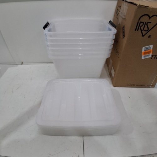 6PK IRIS STACK & PULL BOX MULTI-PURPOSE STORAGE BINS - 18L - CLEAR (MODEL: TB-17) image 2