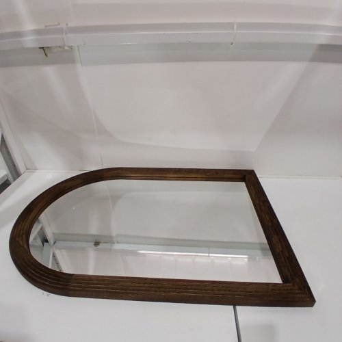LOSOUR VINTAGE ARCHED WOOD-FRAMED MIRROR - 36" X 24" - COFFEE/BROWN image 4