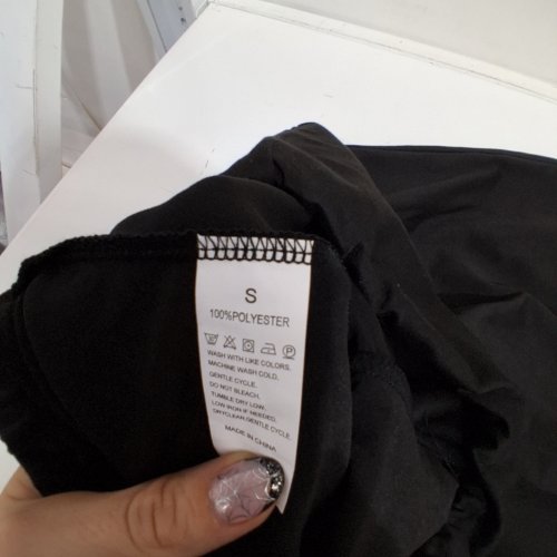 WOMEN'S FOLD OVER WAIST YOGA PANTS - SMALL - BLACK image 3
