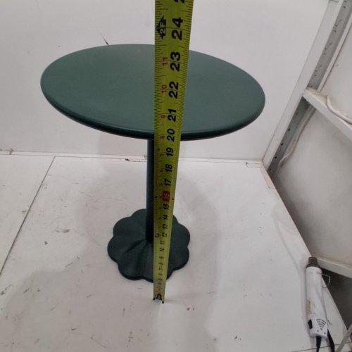 ROUND PEDESTAL METEL SIDE TABLE - 20" - DARK GREEN image 3