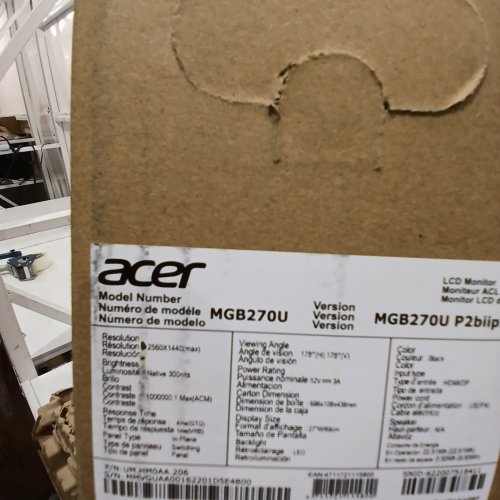 ACER GAMING MONITOR - 27" - BLACK (MODEL: MGB270U) image 3