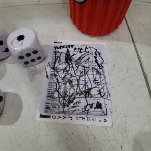 HASBRO - GIANT YAHTZEE GAME WITH EXTRA-LARGE FOAM DICE AND A CONVENIENT PLASTIC BUCKET FOR STORAGE - AGES 8+ - RED (MODEL: 1872245) image 3