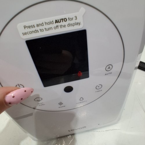LEVOIT HYBRID ULTRASONIC WARM & COOL MIST HUMIDIFIER WITH REMOTE CONTROL & DIGITAL DISPLAY - WHITE - (MODEL: LV600HH) image 2