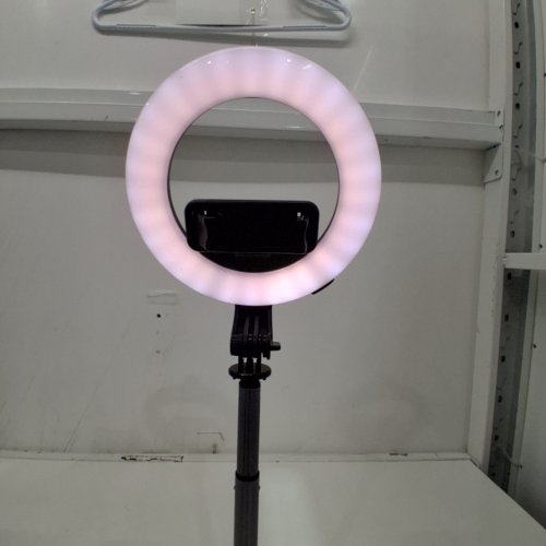 HEYDAY TRIPOD SELFIE STICK WITH RING LIGHT - ADJUSTABLE LED BRIGHTNESS AND LENGTH - 7.7"-30" - BLACK (MODEL: 7229) image 2