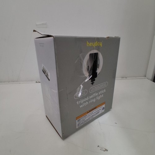 HEYDAY TRIPOD SELFIE STICK WITH RING LIGHT - ADJUSTABLE LED BRIGHTNESS AND LENGTH - 7.7"-30" - BLACK (MODEL: 7229) image 5
