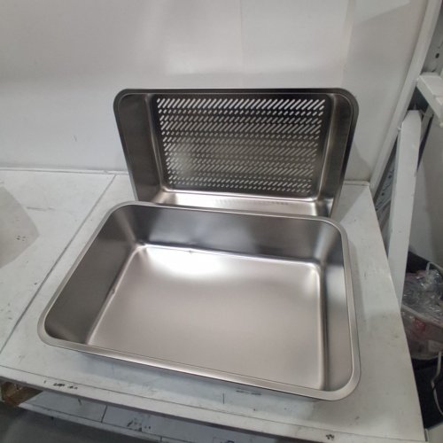 FLYNIX METAL PET CAT BEDPAN TRAY WITH SIFTING INSERT - 23.6" X 15.8" X 4.7" - SILVER STAINLESS STEEL (MODEL: 00788991154970/60GWWCGH5OZT) image 3