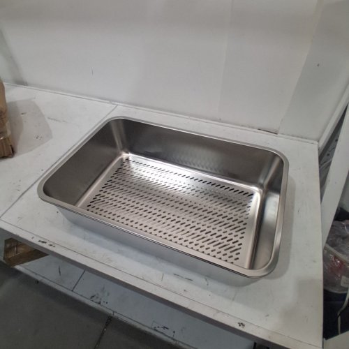 FLYNIX METAL PET CAT BEDPAN TRAY WITH SIFTING INSERT - 23.6" X 15.8" X 4.7" - SILVER STAINLESS STEEL (MODEL: 00788991154970/60GWWCGH5OZT) image 5