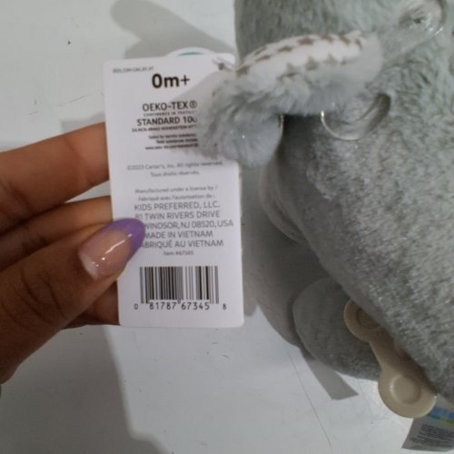 CARTER'S ELEPHANT WAGGY PLUSH TOY - GRAY image 2