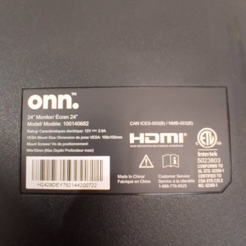 ONN. BEZEL-LESS FHD COMPUTER MONITOR - 24" 1080P 100HZ - BLACK (MODEL: 100140682) image 6