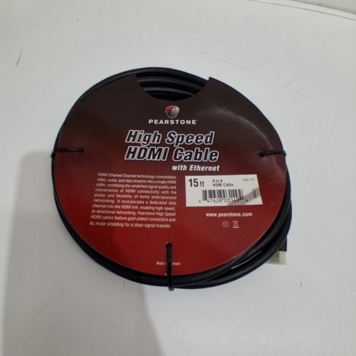 PEARSTONE HIGH SPEED HDMI CABLE WITH ETHERNET - 4 K RESOLUTION - 15FT - BLACK (MODEL: HDA-115) image 2