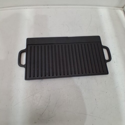 UNBRANDED REVERSIBLE CAST IRON GRILL/GRIDDLE - 16.5" X 9" - BLACK image 2