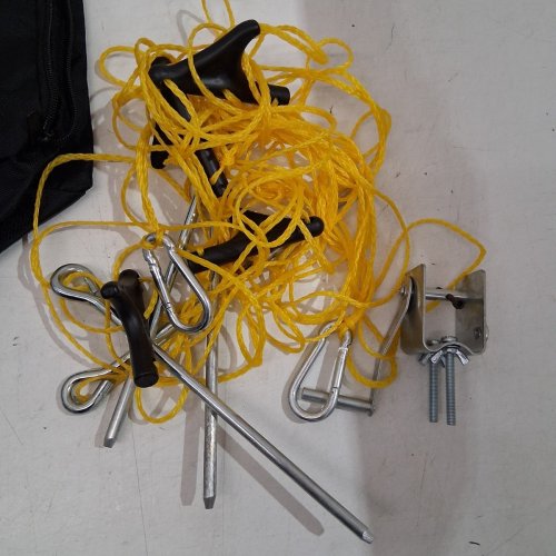 A11N 2-IN-1 ADJUSTABLE OUTDOOR VOLLEYBALL AND BADMINTON COMBO SET- 22FT X 3FT 2" X 8FT - YELLOW/SILVER (MODEL: ANS-TN-3005) image 5