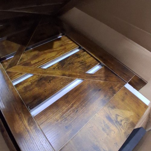 LIFT TOP FARMHOUSE STYLE COFFEE TABLE WITH STORAGE CABINET AND 2 COMPARTMENTS - 31" X 31" - RUSTIC BROWN (MODEL: CT014-RB) image 5
