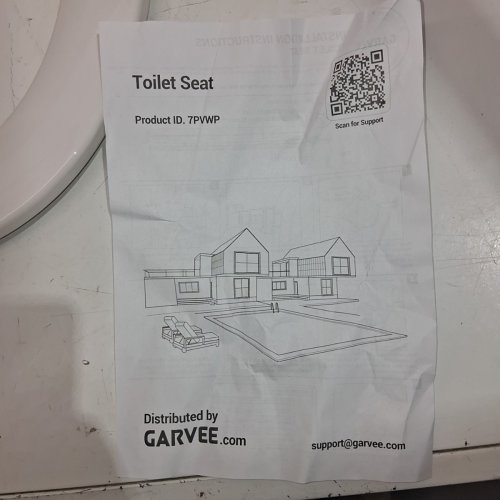 GARVEETECH ELONGATED ROUND TOILET SEAT - OSFM - WHITE (MODEL:7PVWP) image 3